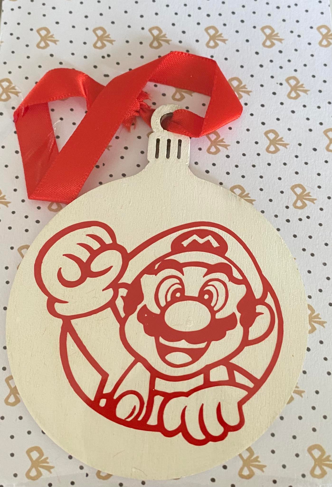 Mario Wooden Hanging Christmas Decoration