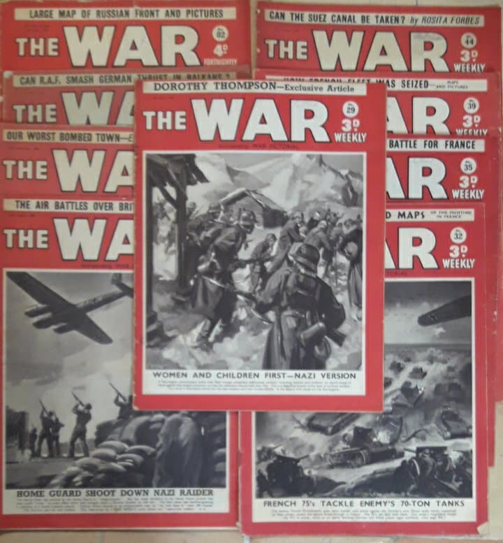 zeldzaam Amerikaans propagandablad : The War Weekley 1940 - 41 / 9 nrs