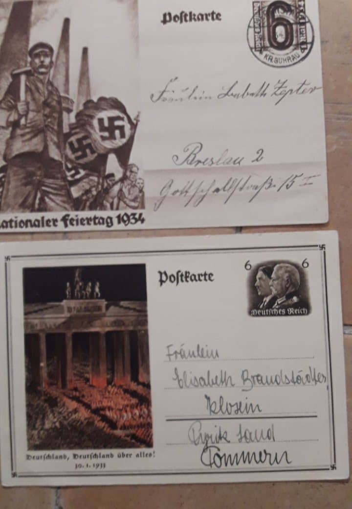 2 propaganda postkaarten derde rijk 1933 - 1945 .