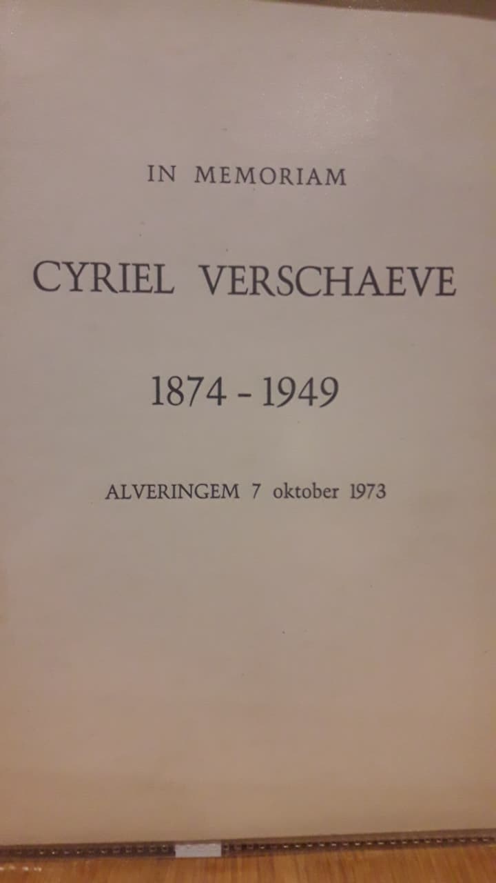 Brochure in memoriam 1874 - 1949 Cyriel Verschaeve / 1973 Alveringem