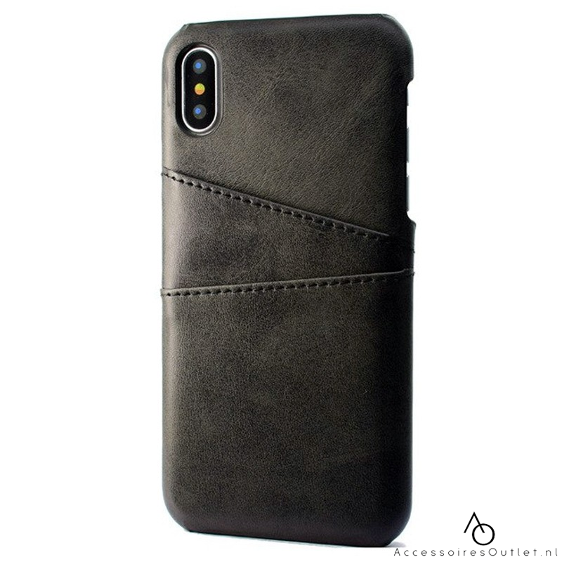 iPhone X - Wallet Case Backcover - Zwart