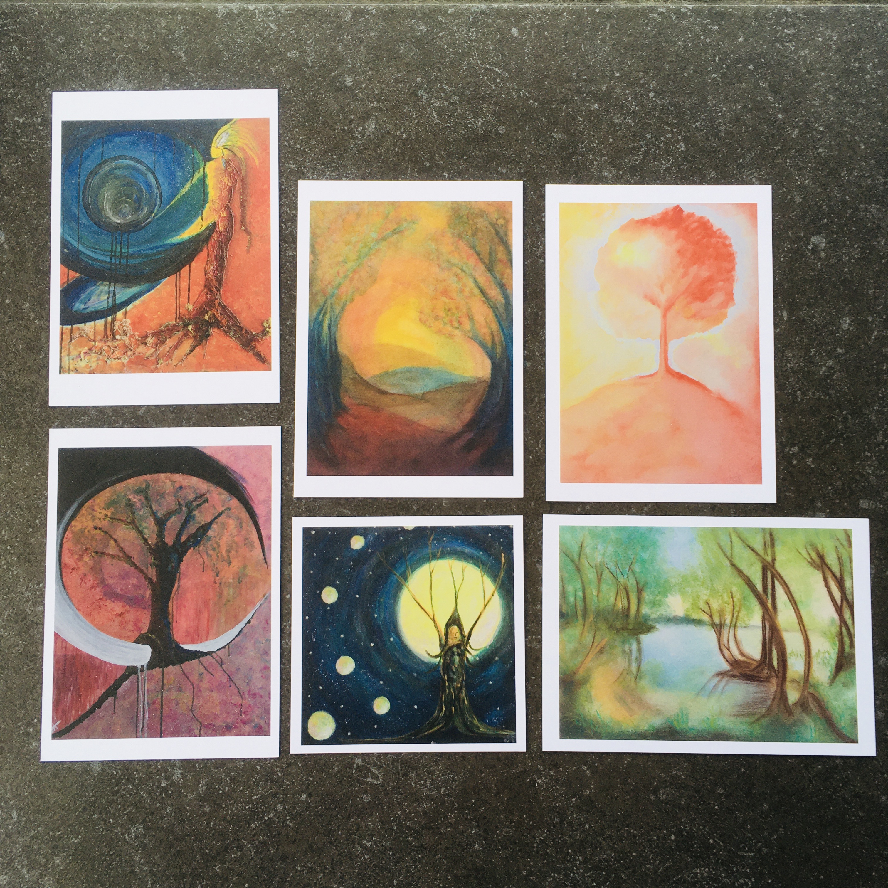 Levensboom - set van 6 kunstkaarten