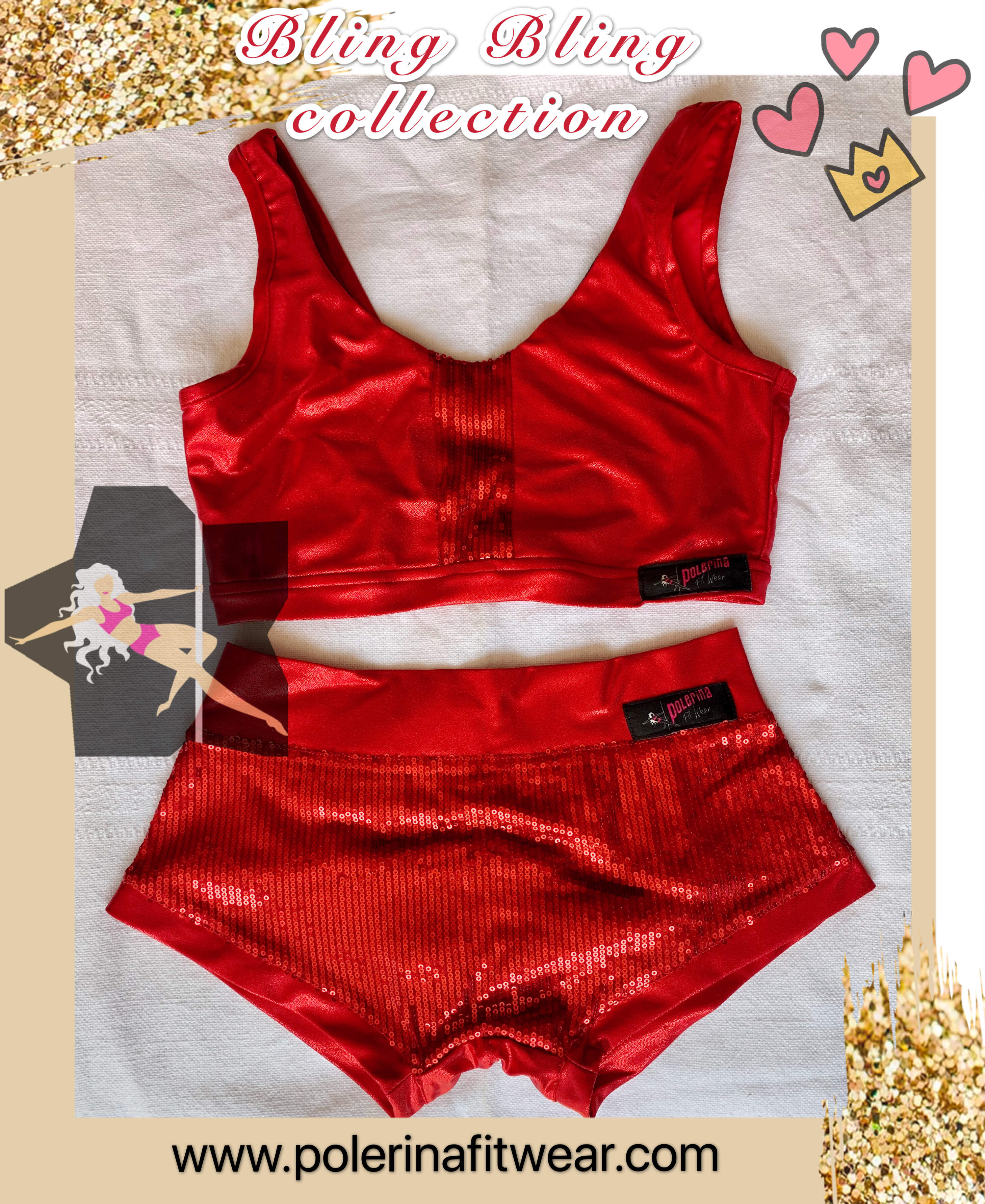Spangle Red Top and Short