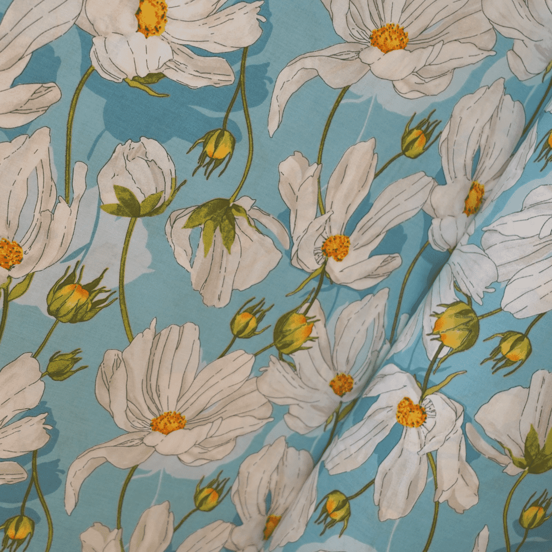 White daisy - poplin