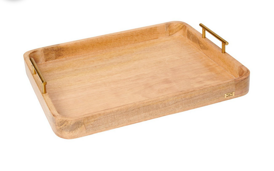 Theeblad met messing handvaten - Large - Return to Sender - NIEUW