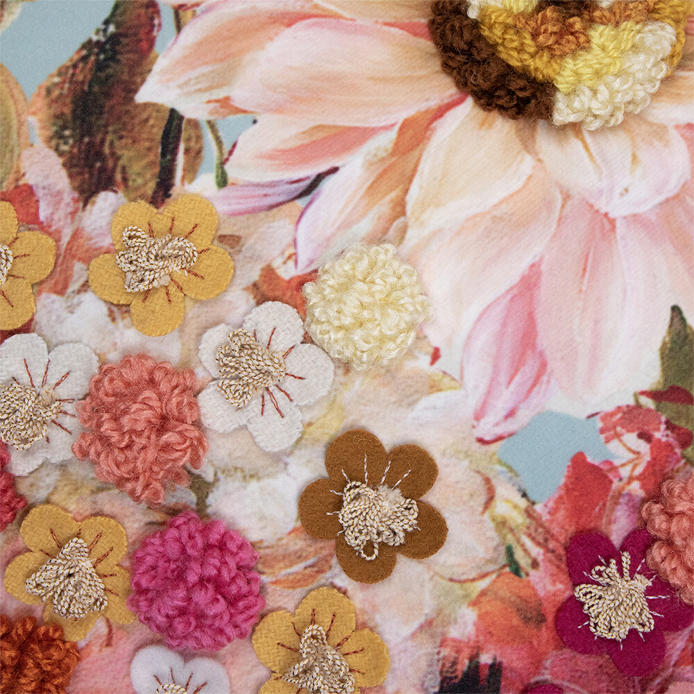 Sierkussen Fleury Gerbera, handgemaakt, 45x45cm