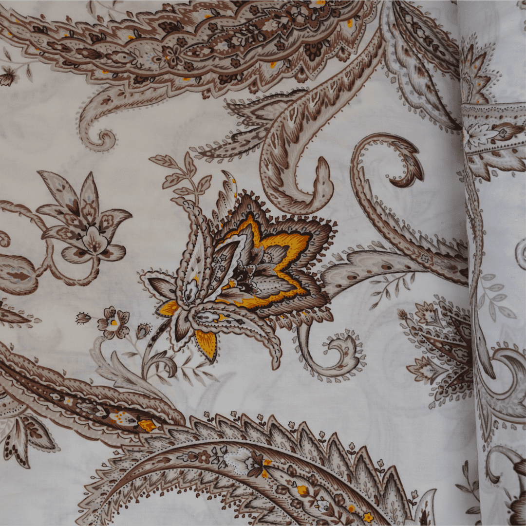 Golden Paisley - luxury cotton satin