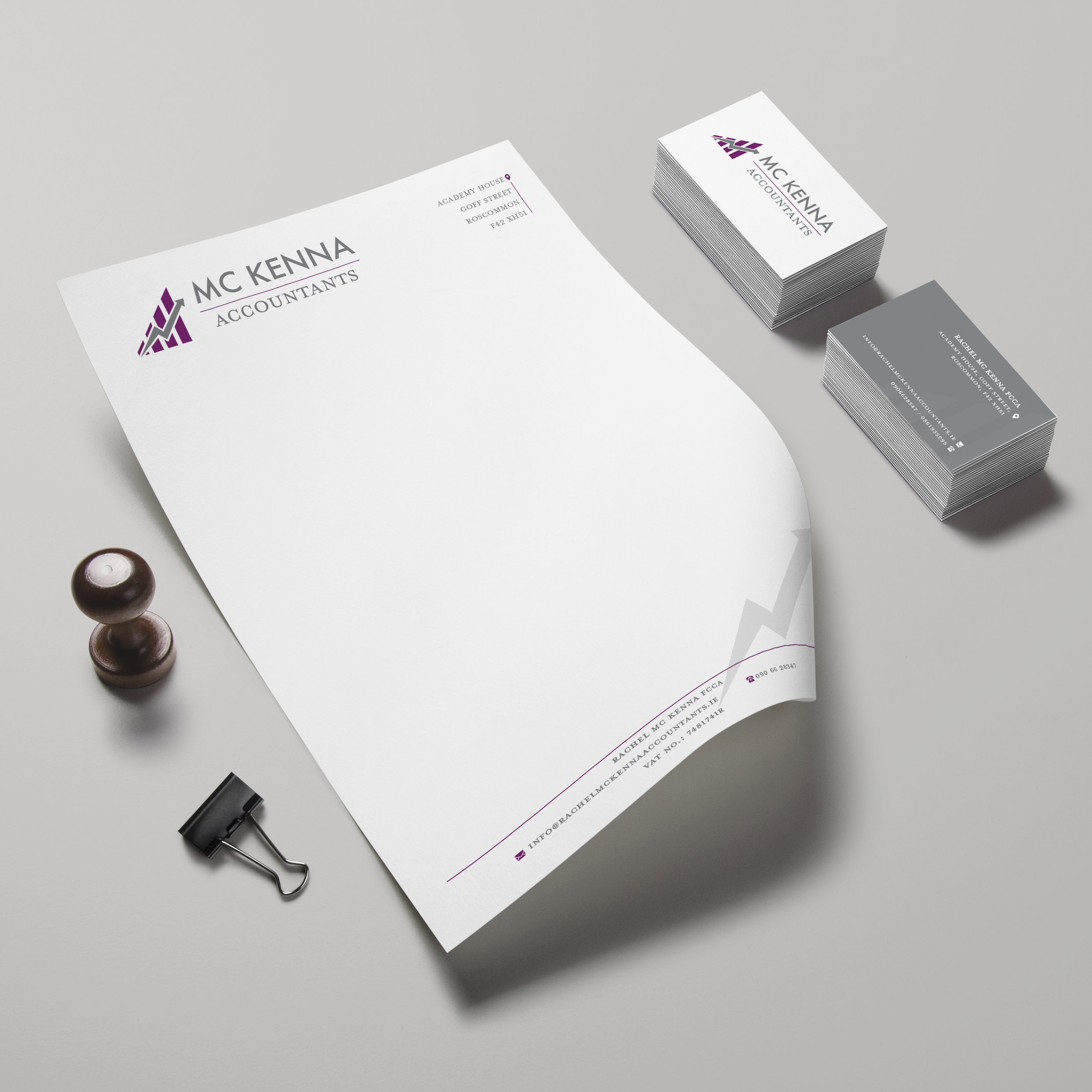 Branding for McKenna Accountants, Rocommon