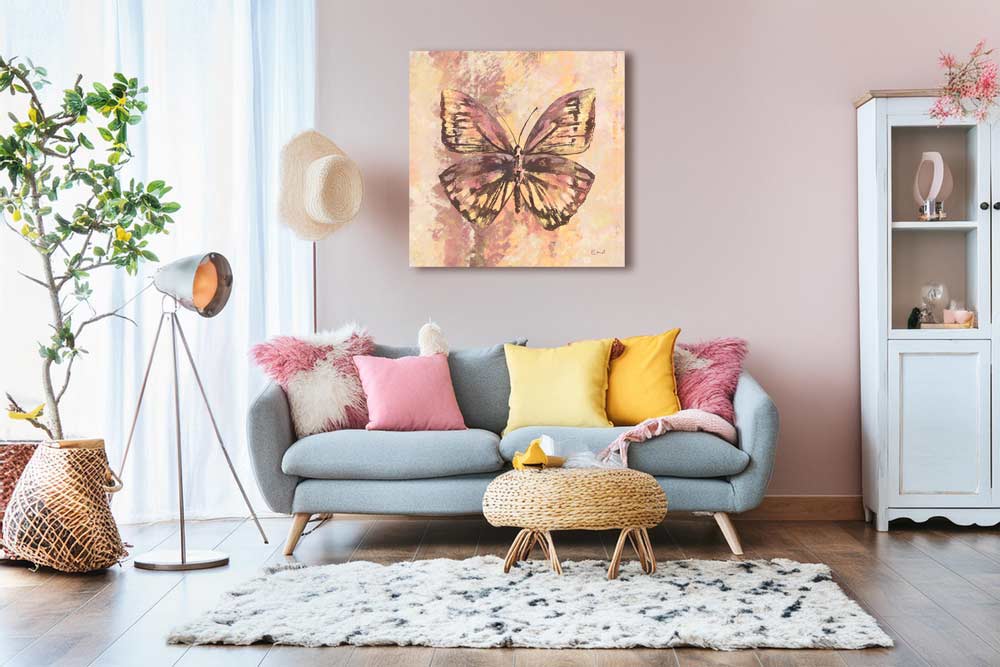 Fragile - Kleurig kunstwerk vlinder
