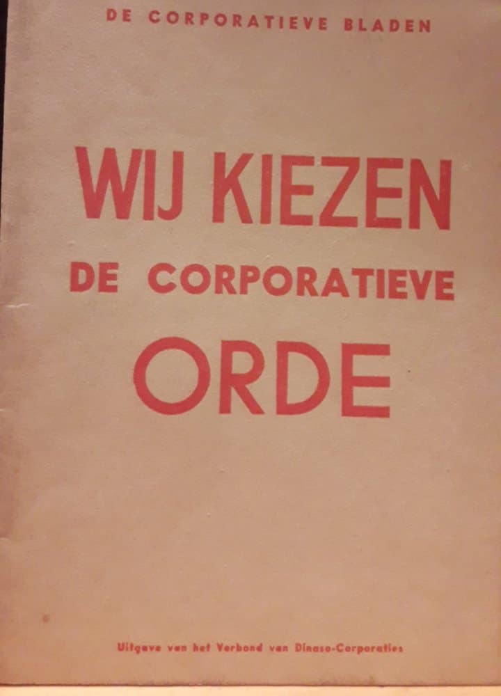 Joris Van Severen / VERDINASO brochure - Wij kiezen de corporatieve orde  / 1938