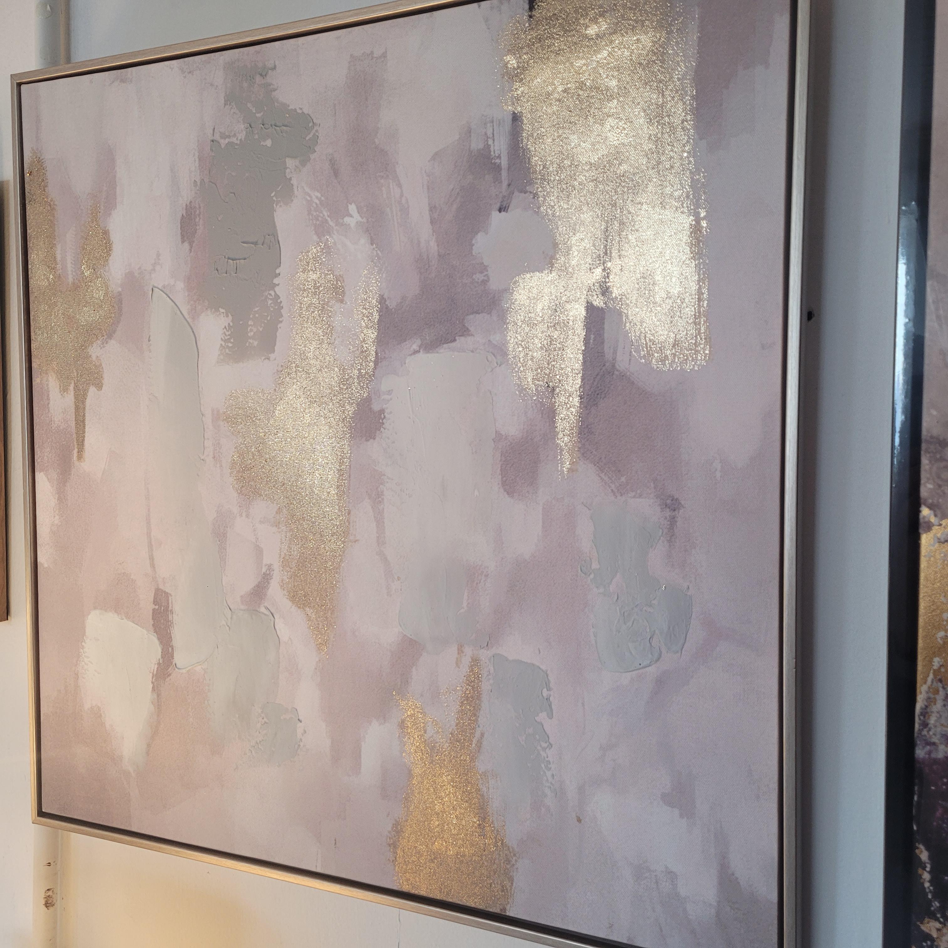 Champagne, Pink & Grey Canvas