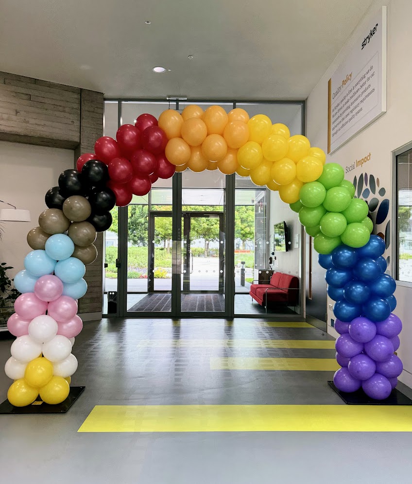 pride inspired balloon arch