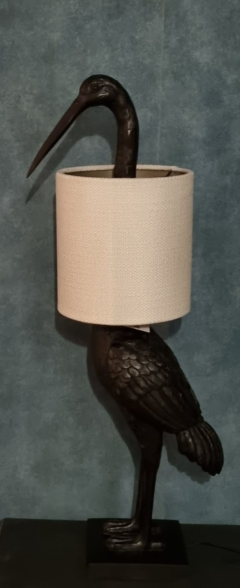Tafellamp CRANE met witte kap, 33x30x76,5 cm