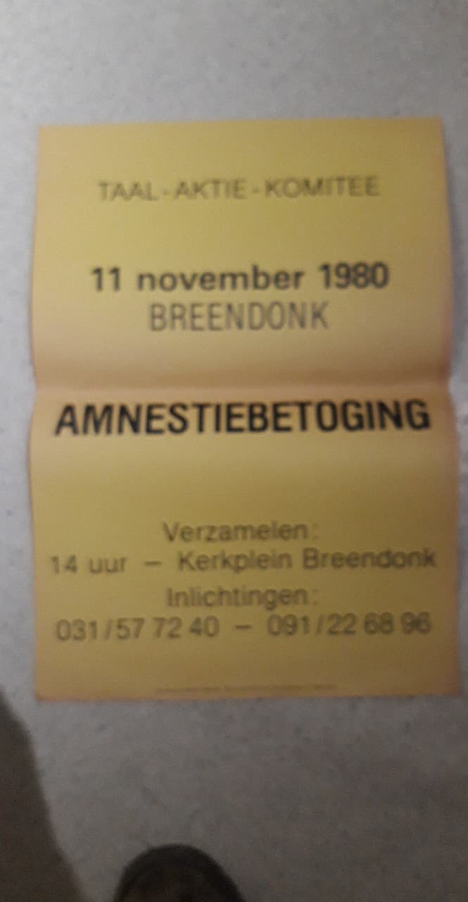 Affiche Amnestiebetoging TAK 1980