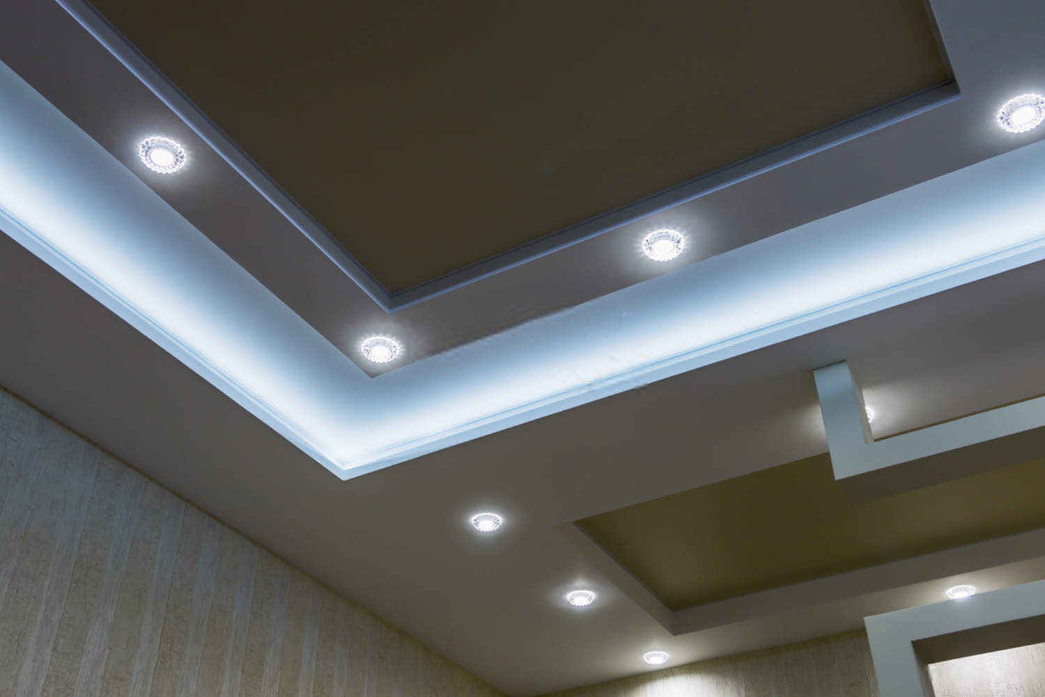 Commercial feature walls, bulkheads and lighting