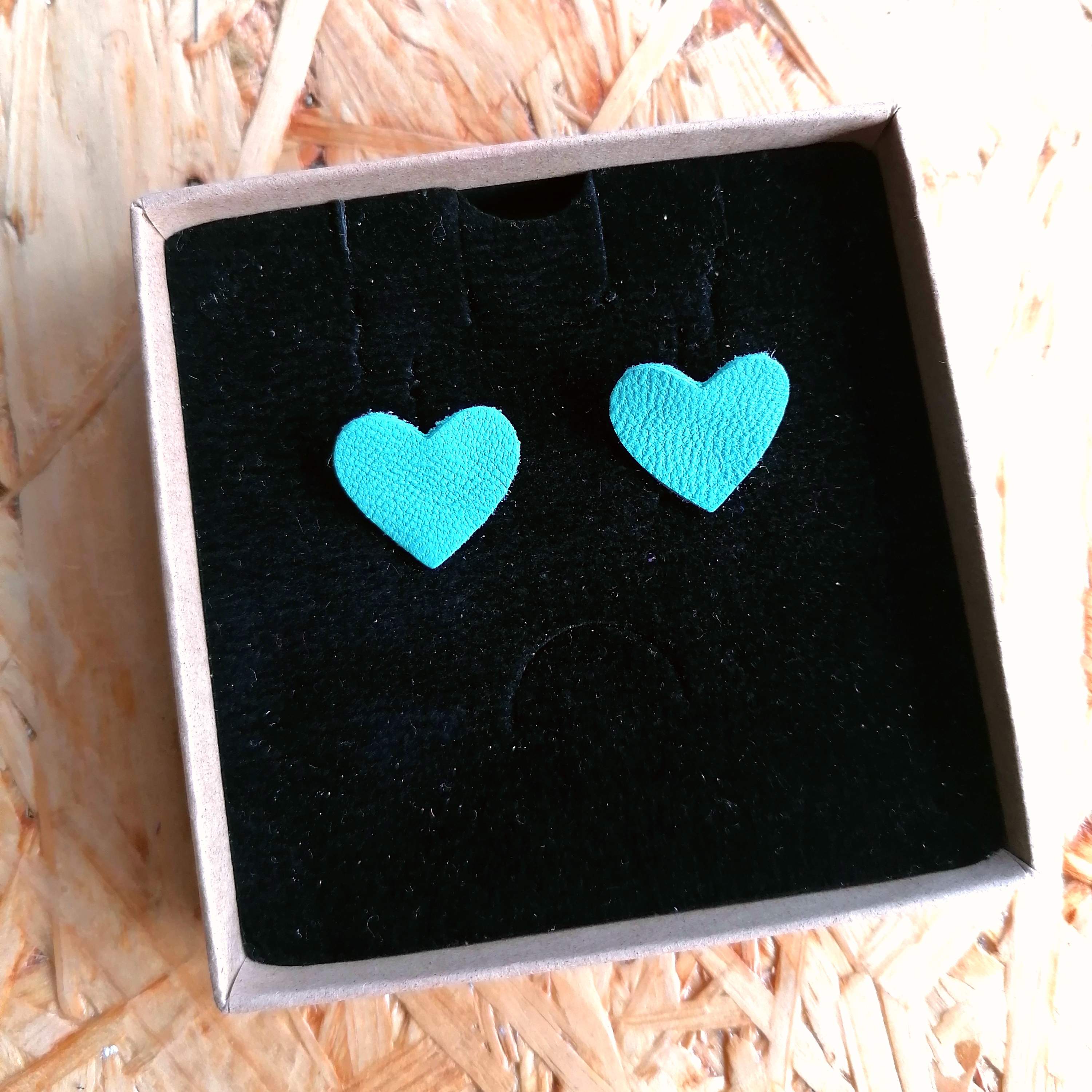Large Loveheart Recycled Leather Studs