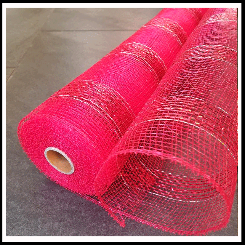 Deco Mesh Roll Red Sparkle (50cm)