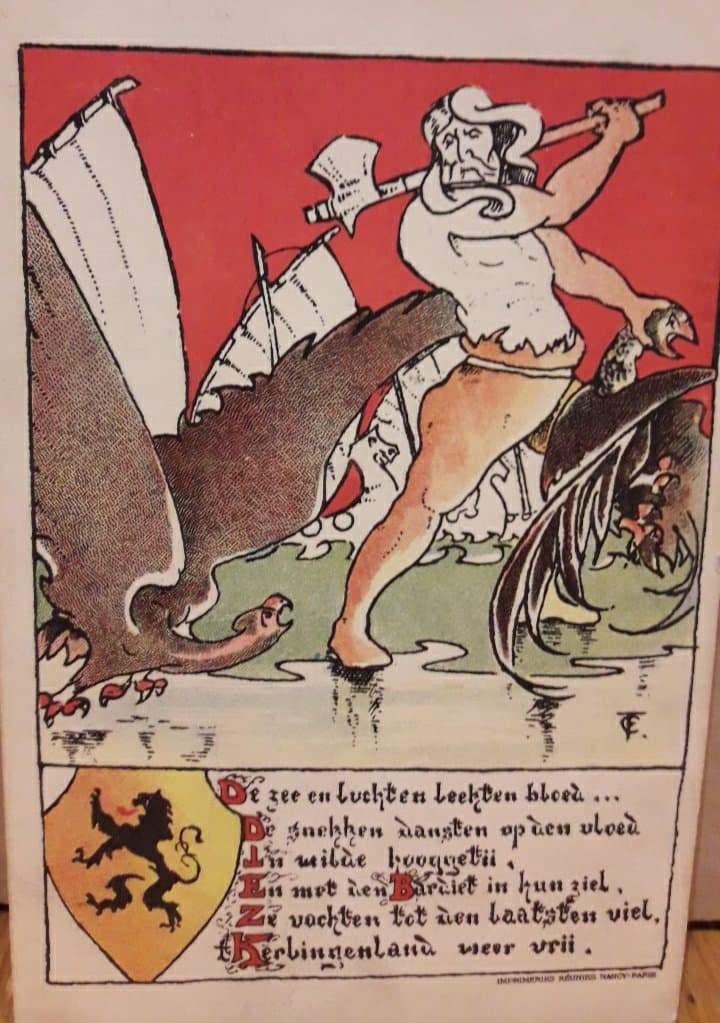 Propagandapostkaart Vlaanderen 1917 Ijzerfront  / LN 55