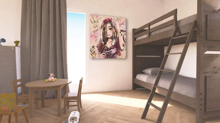 Wanddecoratie meisjeskamer - roze en paars