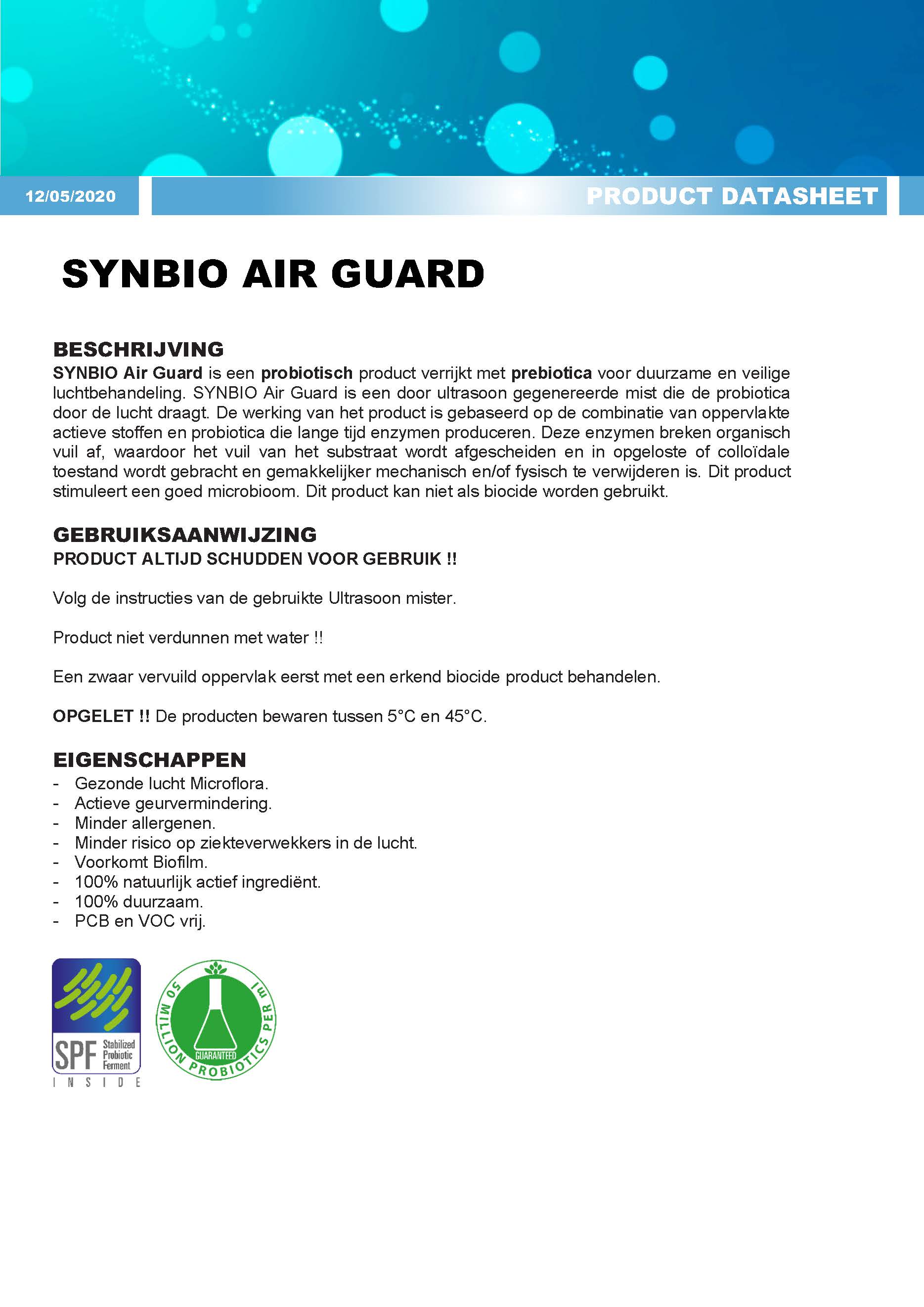 Synbio Air Guard  9 ml (rood) - handbag model,  2x 9ml probiotic refill included