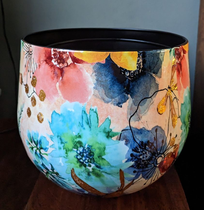 TS emaille bloempot Sparkle Spring Designed by Lammie, Ø 30 H 28 cm