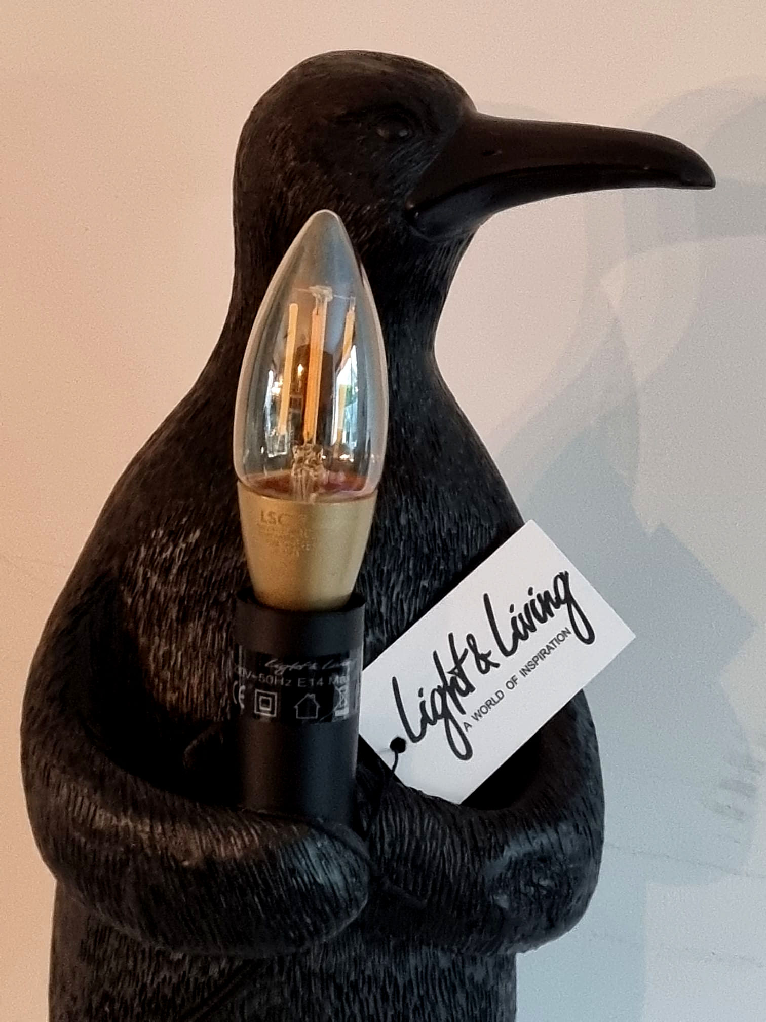 Tafellamp PINGUIN SENIOR BLACK, afmeting 21x17x41cm