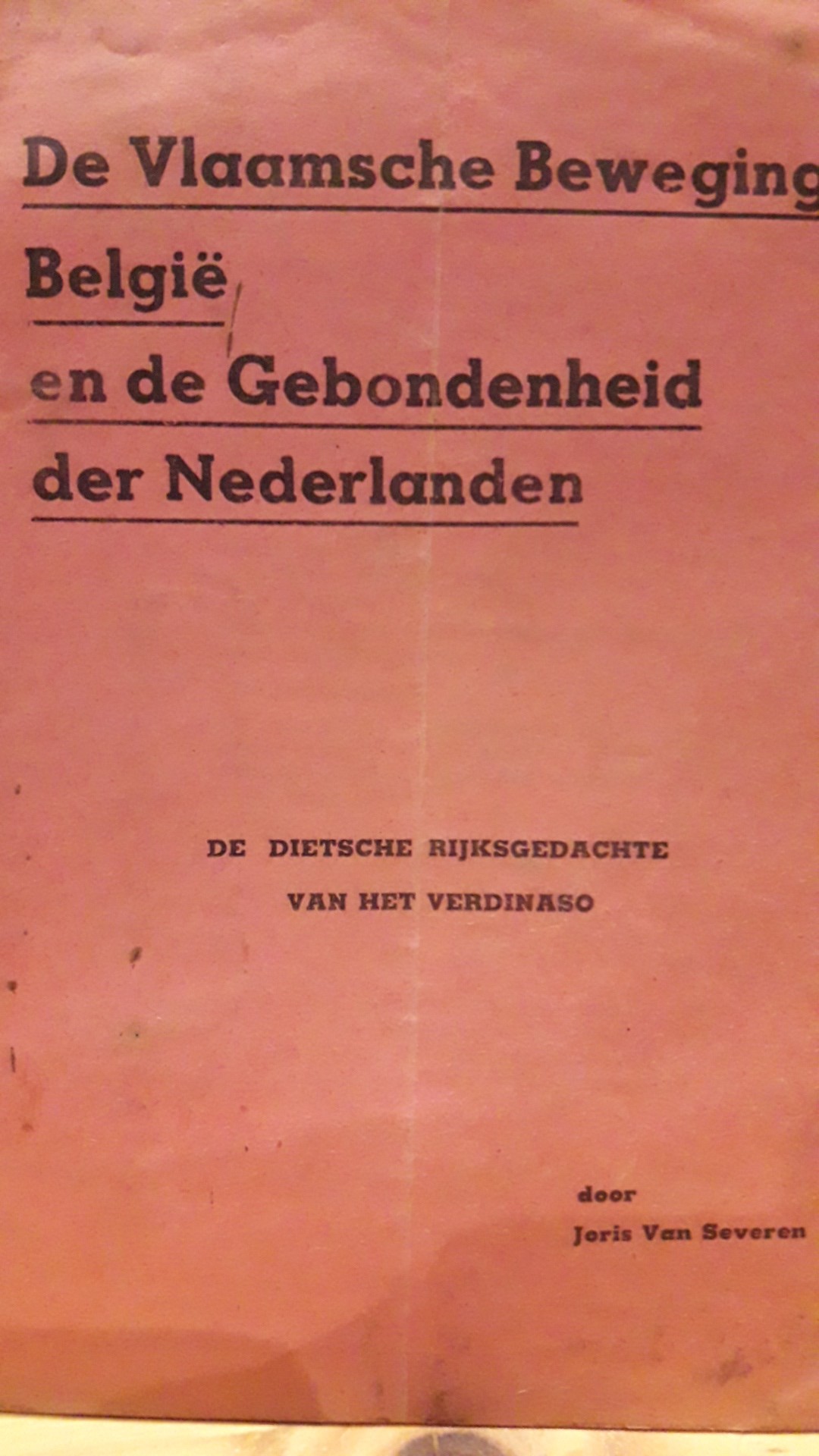 Joris Van Severen / VERDINASO brochure - De Vlaamsche beweging  genbodenheid der Nederlanden- 1936