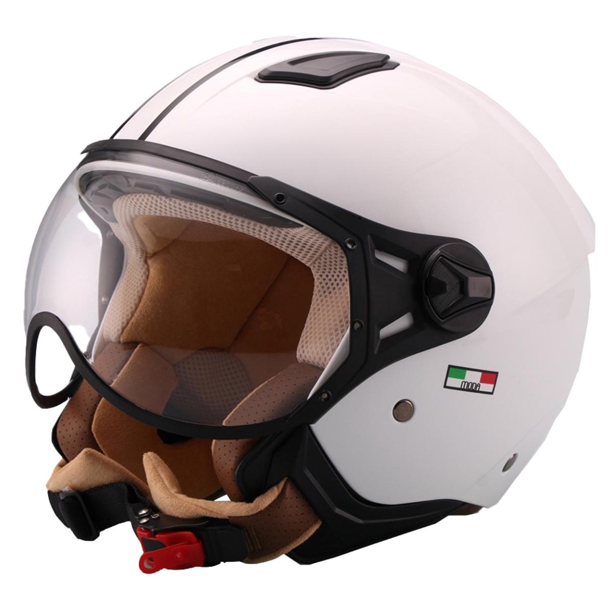 Helmet Vito jet Moda shiny white