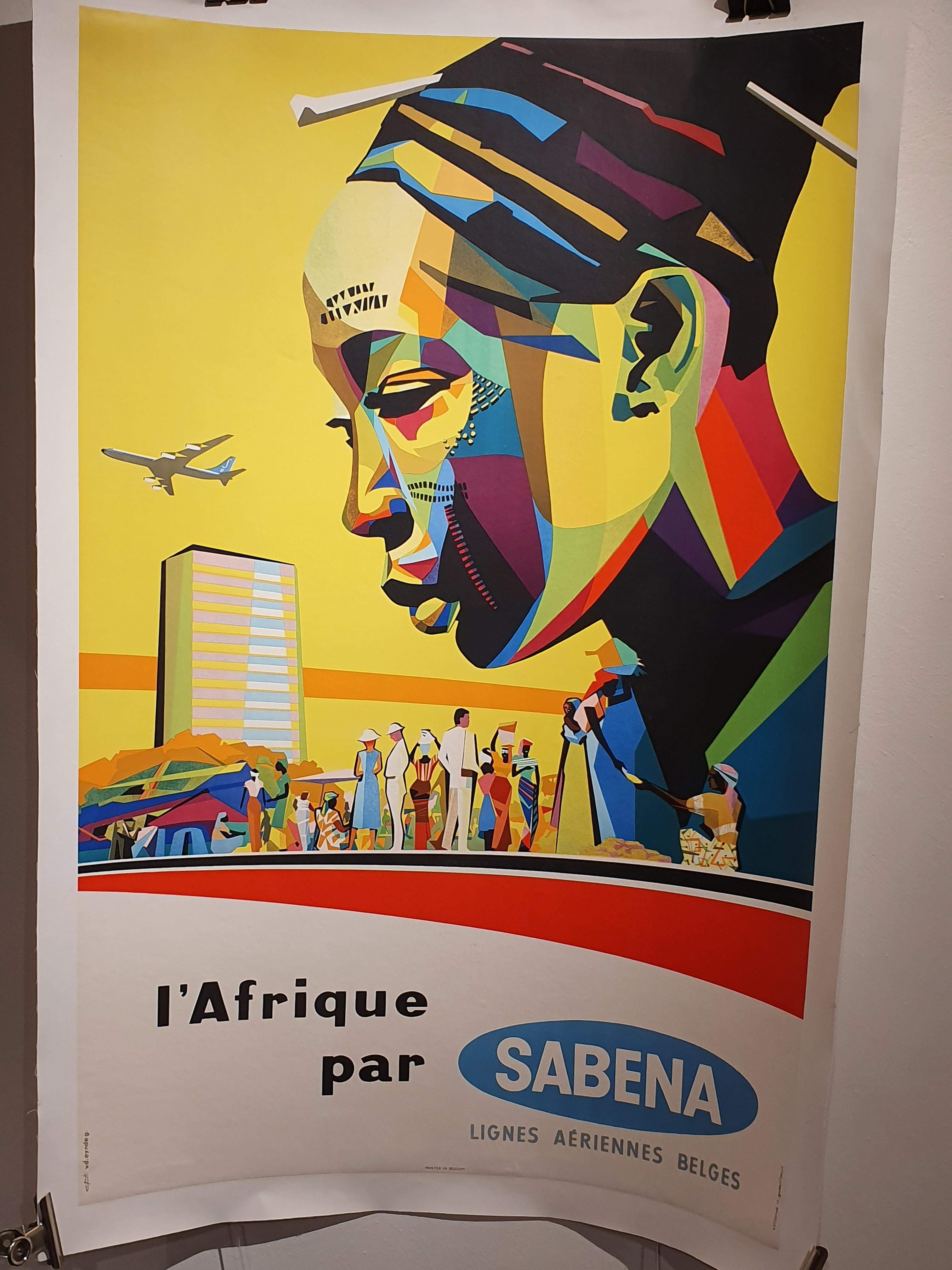 Original poster Sabena ca. 1955 (size appr. 25x40inch - 100x60cm)