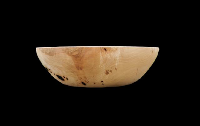 Irish Olive Ash Wood Turned Bowl, featuring natural voids