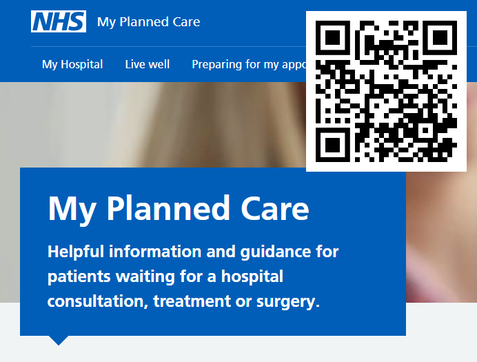 Are you waiting for NHS Planned Care in 2022-23? Use the QR code to find help in your region!