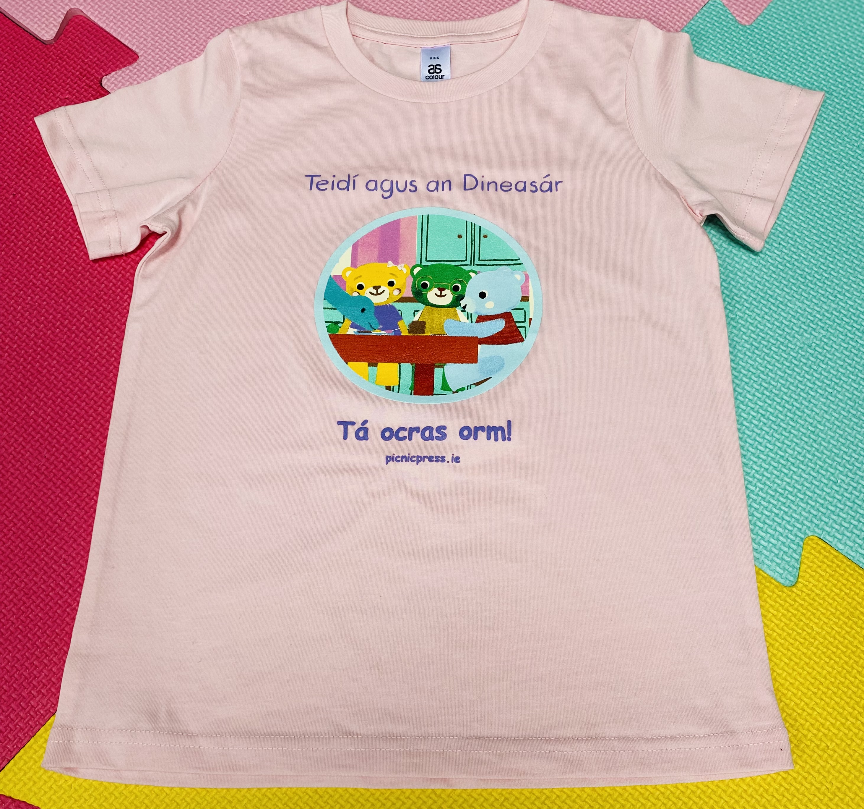 T-léine bándearg/pink t-shirt Dino age 3-4