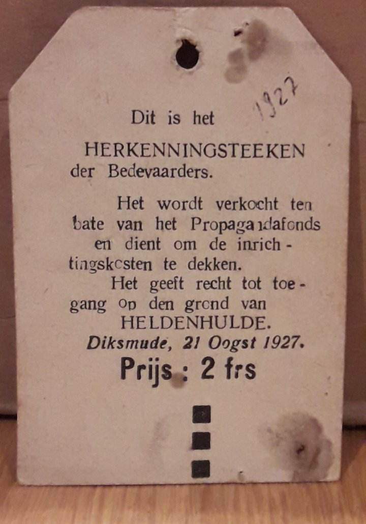 IJzerbedevaart Diksmuide - Herkeningsteken Ijzerbedevaart 1927