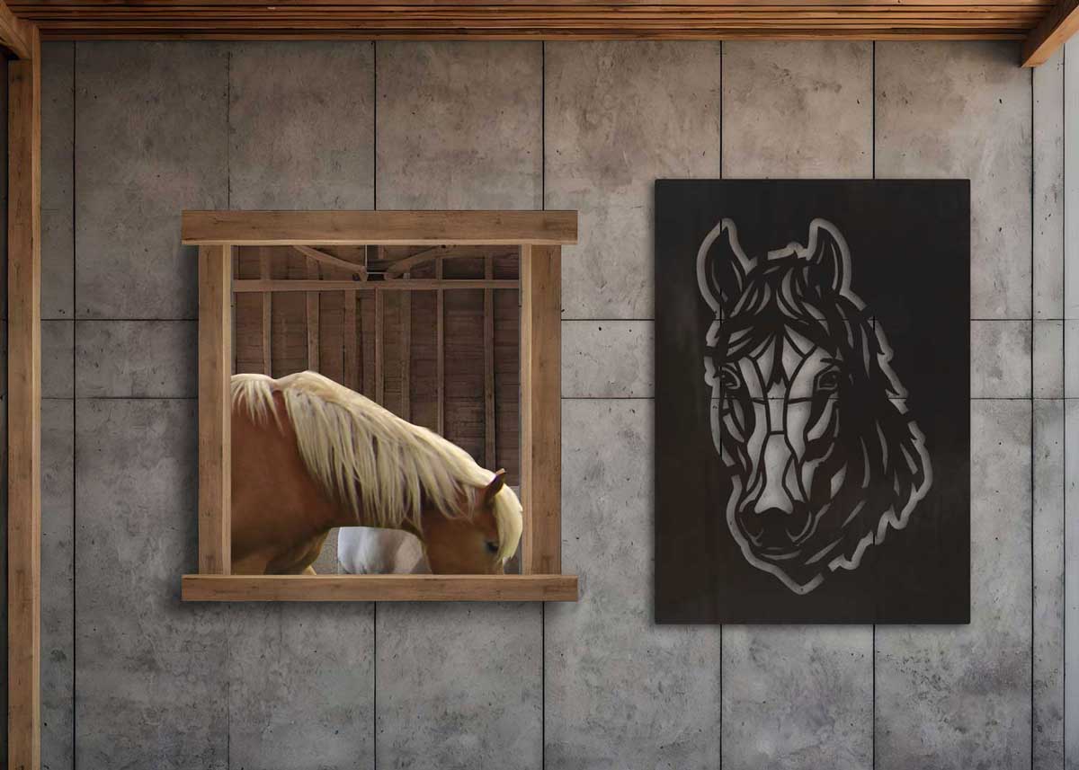 Metalen paard decoratie voor binnen en buiten