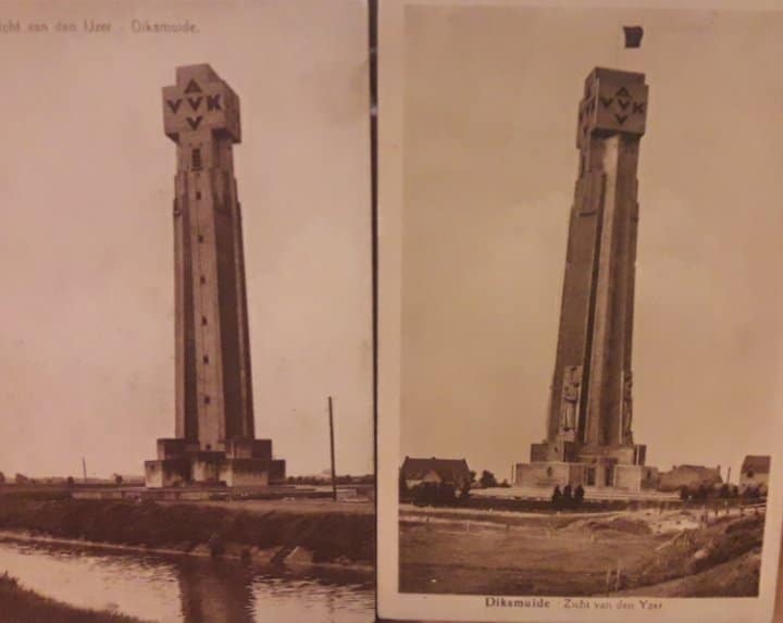 Ijzerbedevaart Diksmuide / 2 postkaarten Ijzertoren jaren '30 ( T34 )