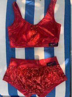 Spangle Red Top and Short