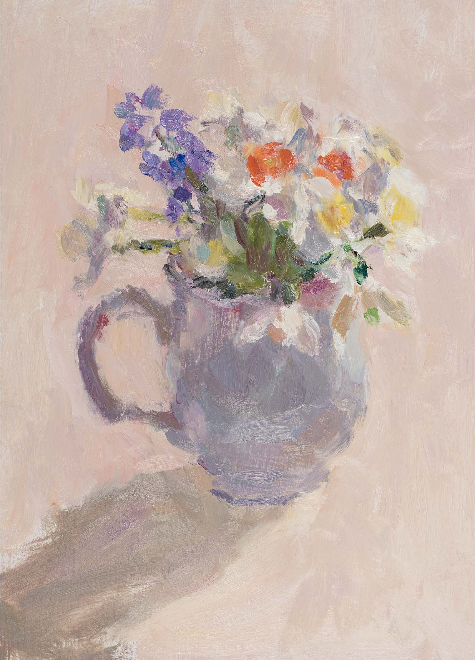 Spring Flowers in a Blue Jug 2