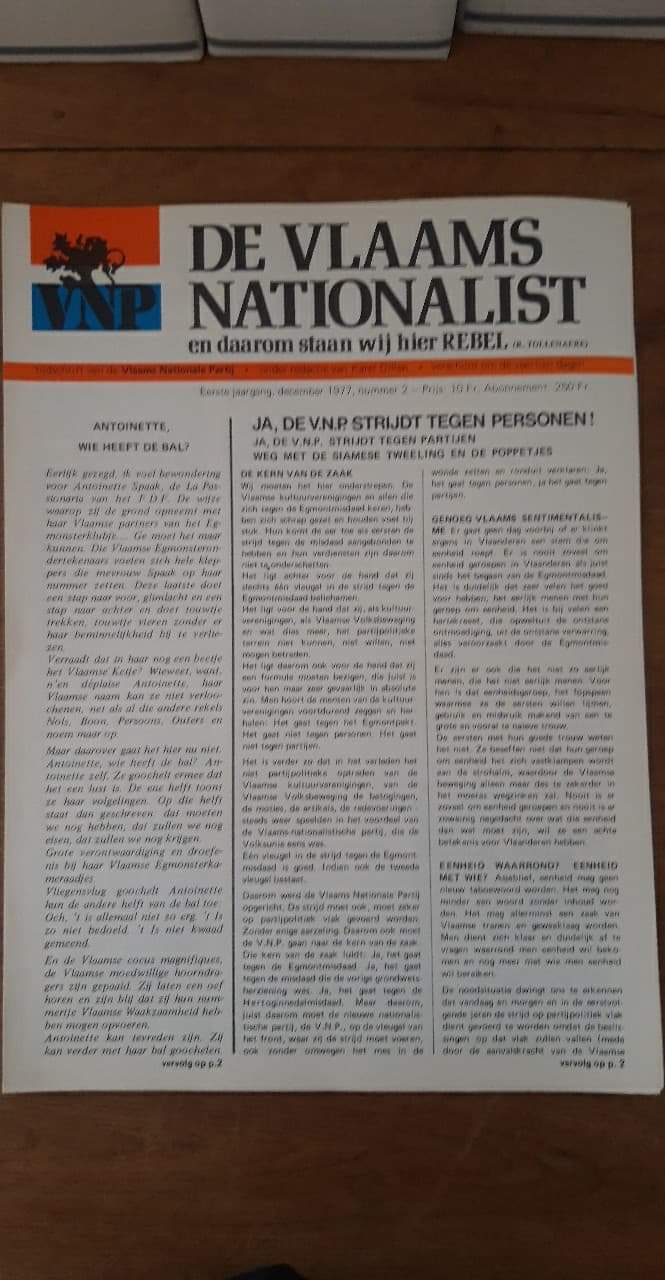 Vlaams nationalist VNP 1977 nummer 2