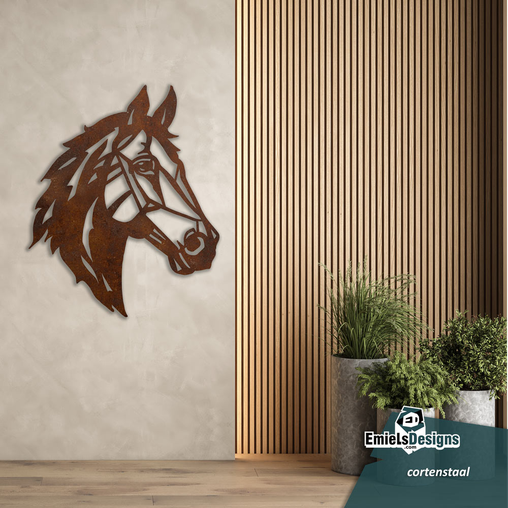 Wanddecoratie - hoofd van paard 73 x 90 cm