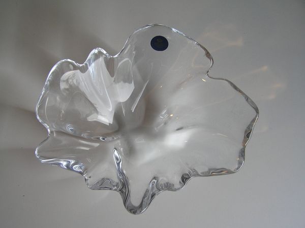 (onder optie) kristallen schaal vrije vorm Royal Copenhagen Crystal