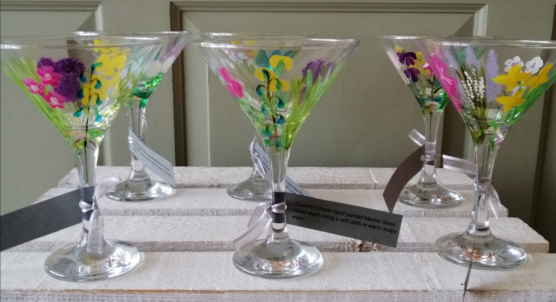 Beautiful Handpainted Glasses and Tealight Holders