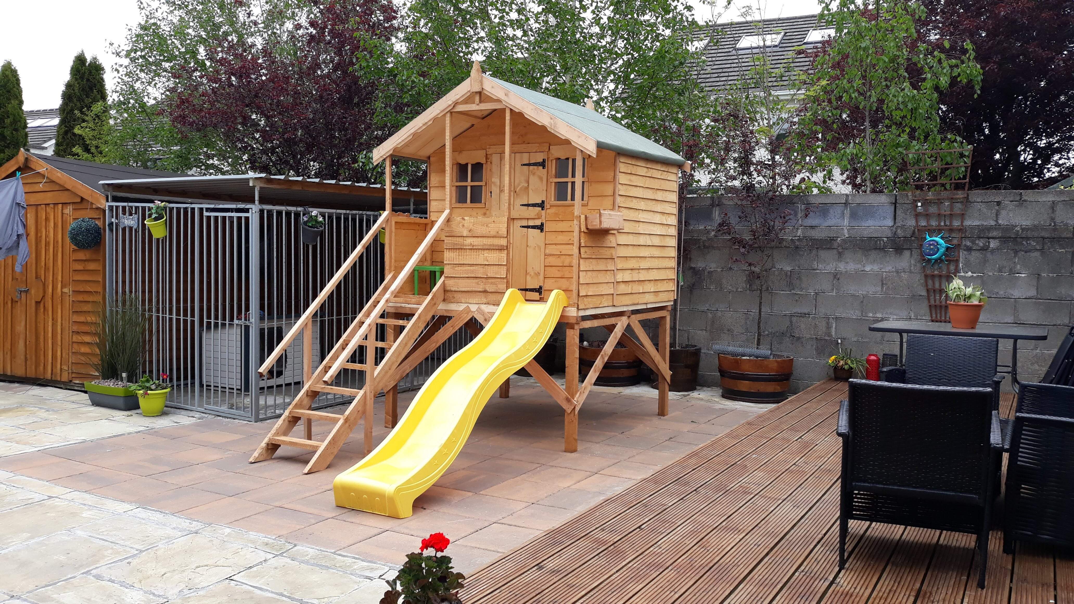 Treehouse, playhouse, cabin, kids playhouse, Tree house, Cabins, Swing, Slide, garden room, garden shed, shed, irish, ireland, Dublin, wicklow, fibreclad