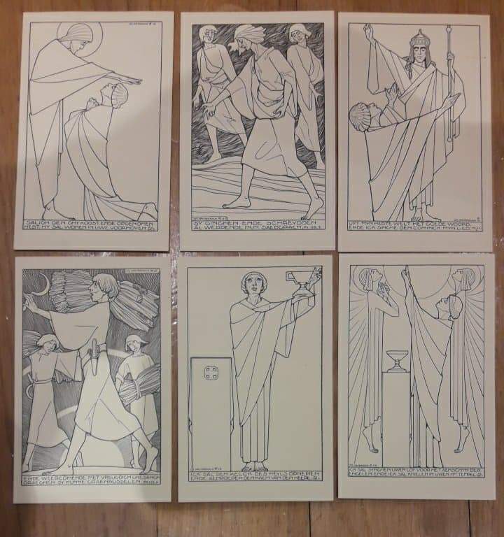 postkaarten Jos Speybrouck -  reeks 6 kaarten kompleet - 1928 - religieus / LN 44
