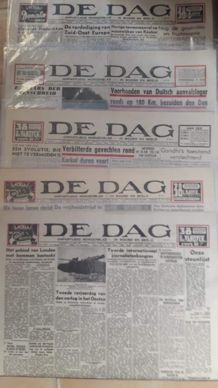 Collaboratie krant ' De Dag' - 12 nummers 1943 / oorlogskranten