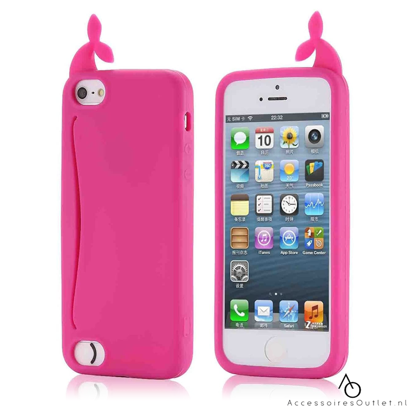 iPhone 7 Plus / 8 Plus - 3D Whale hoesje - Donker roze