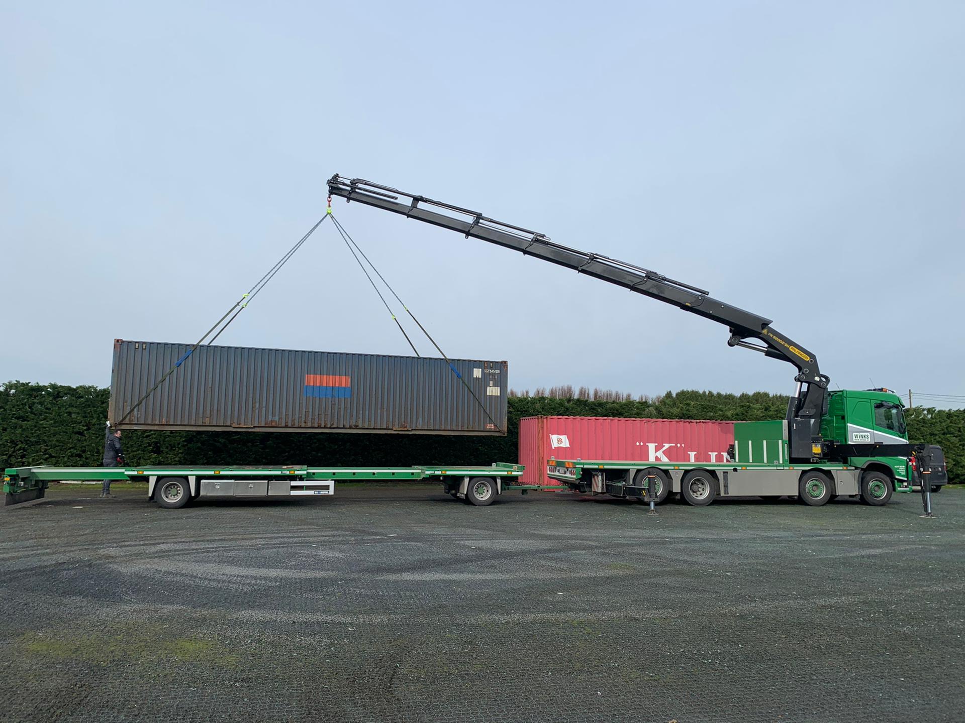 40ft container transport kraan