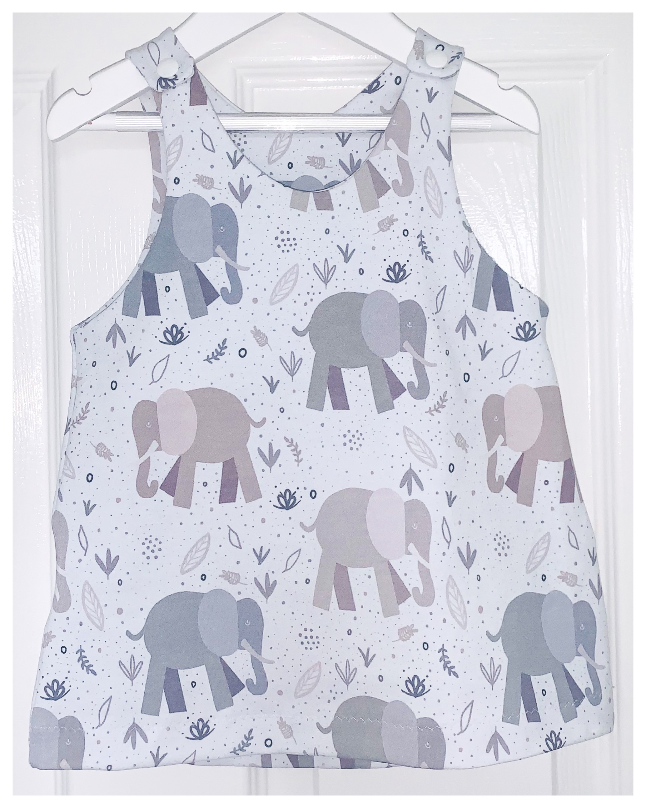 Blush Elephants Pinafore Dress