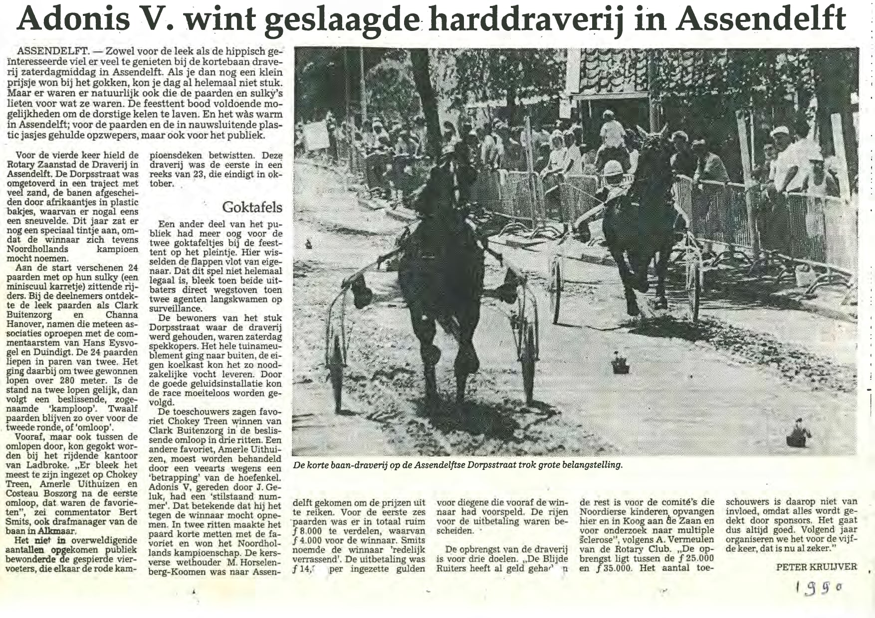Verslag krant Assendelft Draverij 1990
