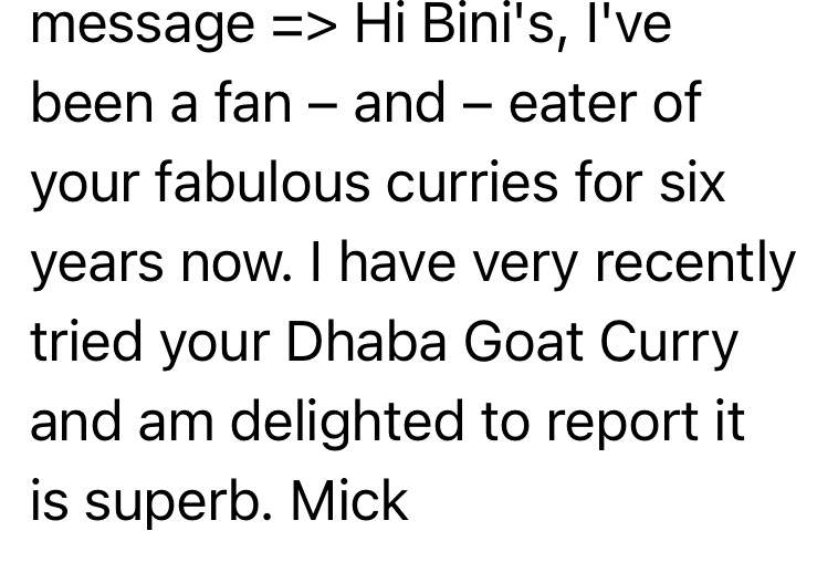 Dhaba Goat Curry has been a hit with the customers