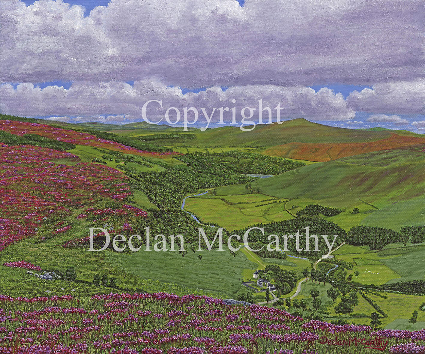 Cloghoge Valley and Lough Dan, Luggala Estate, Co. Wicklow. Oil on Canvas. 12x10in
